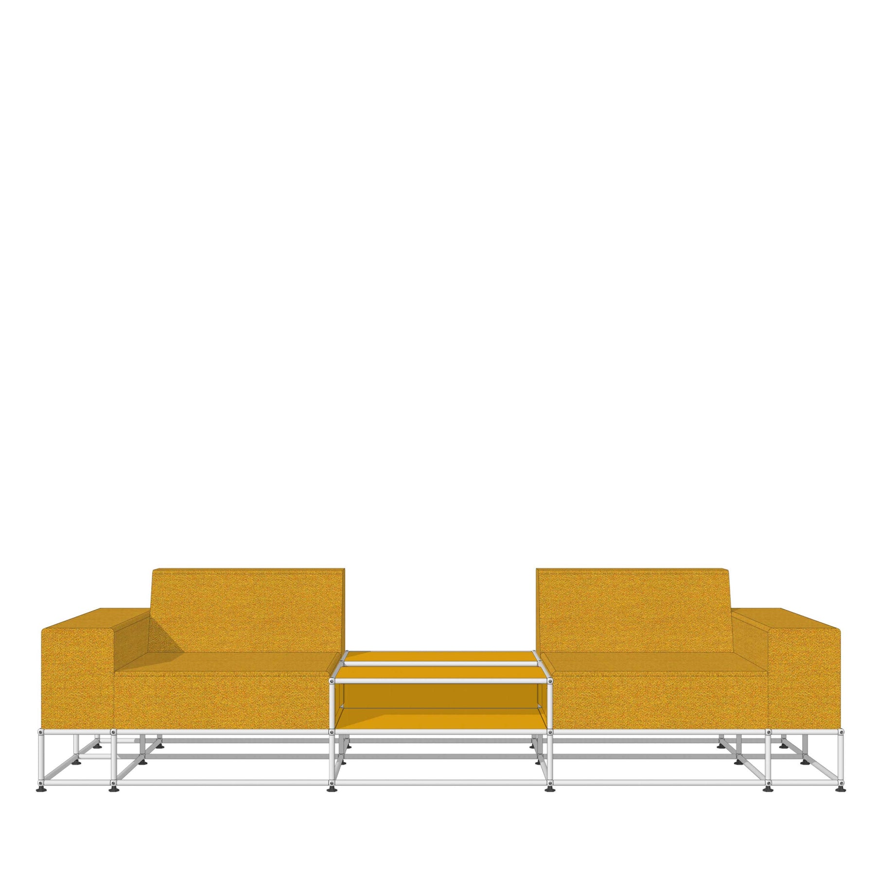 Settee 2 Module Sofa with Table Compartment
