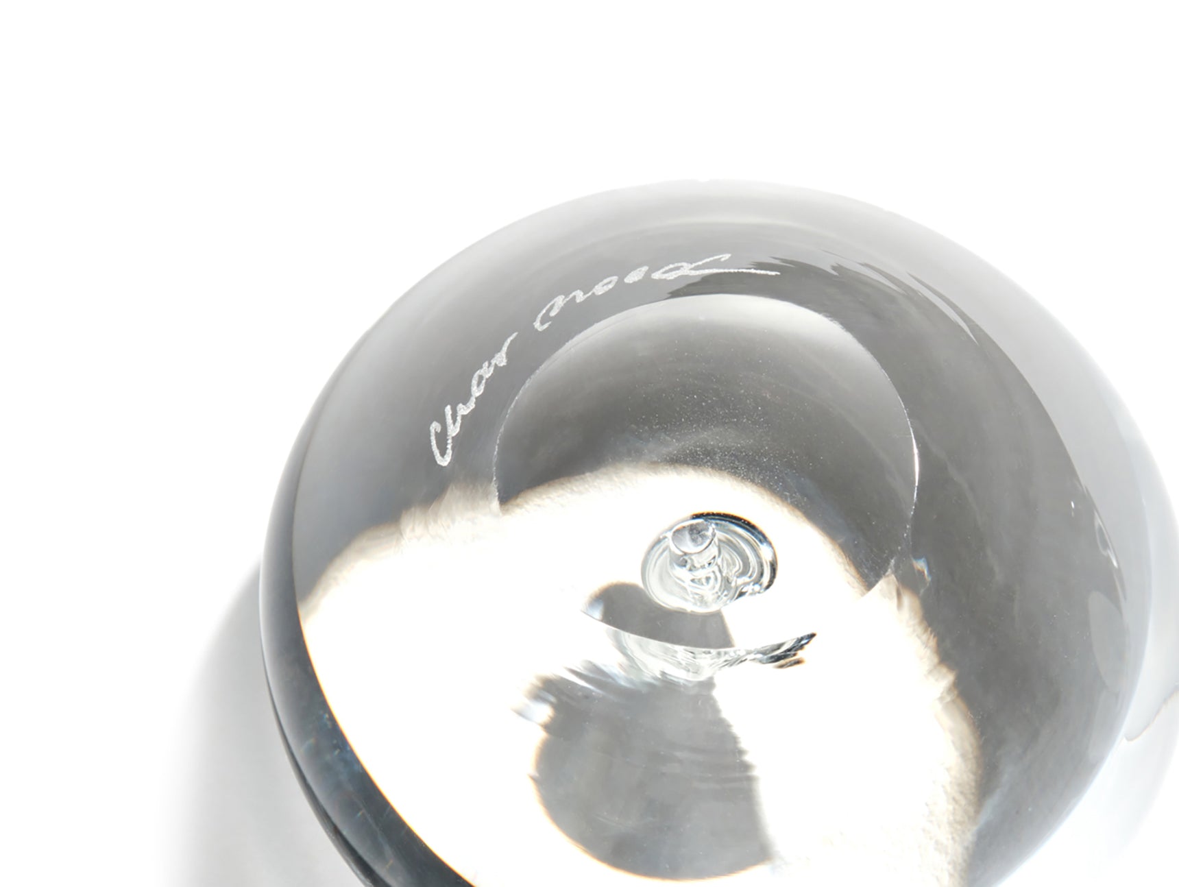 Glass Pebble Incense Holder - Clear