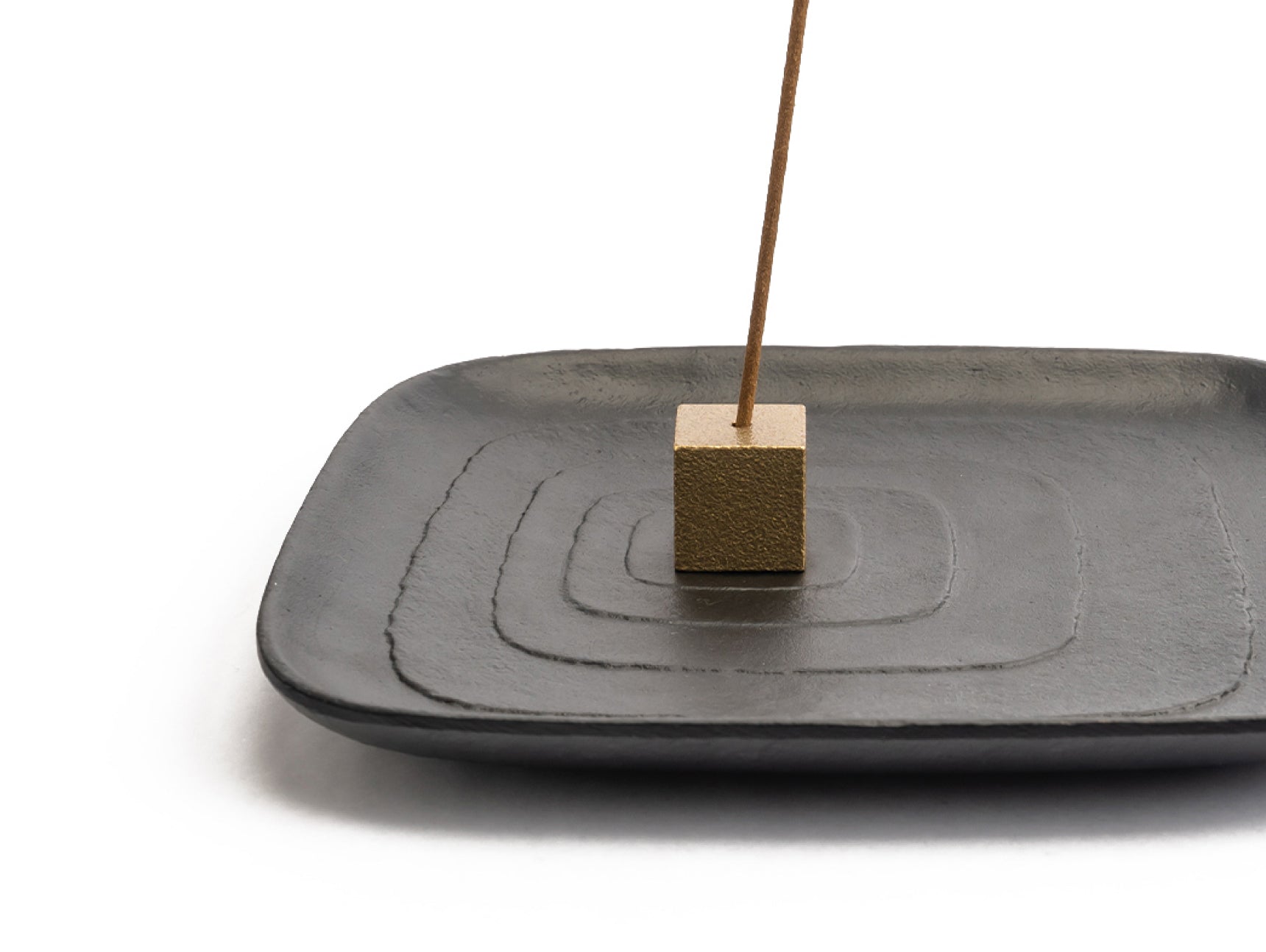 Incense Holder - Gold Cube