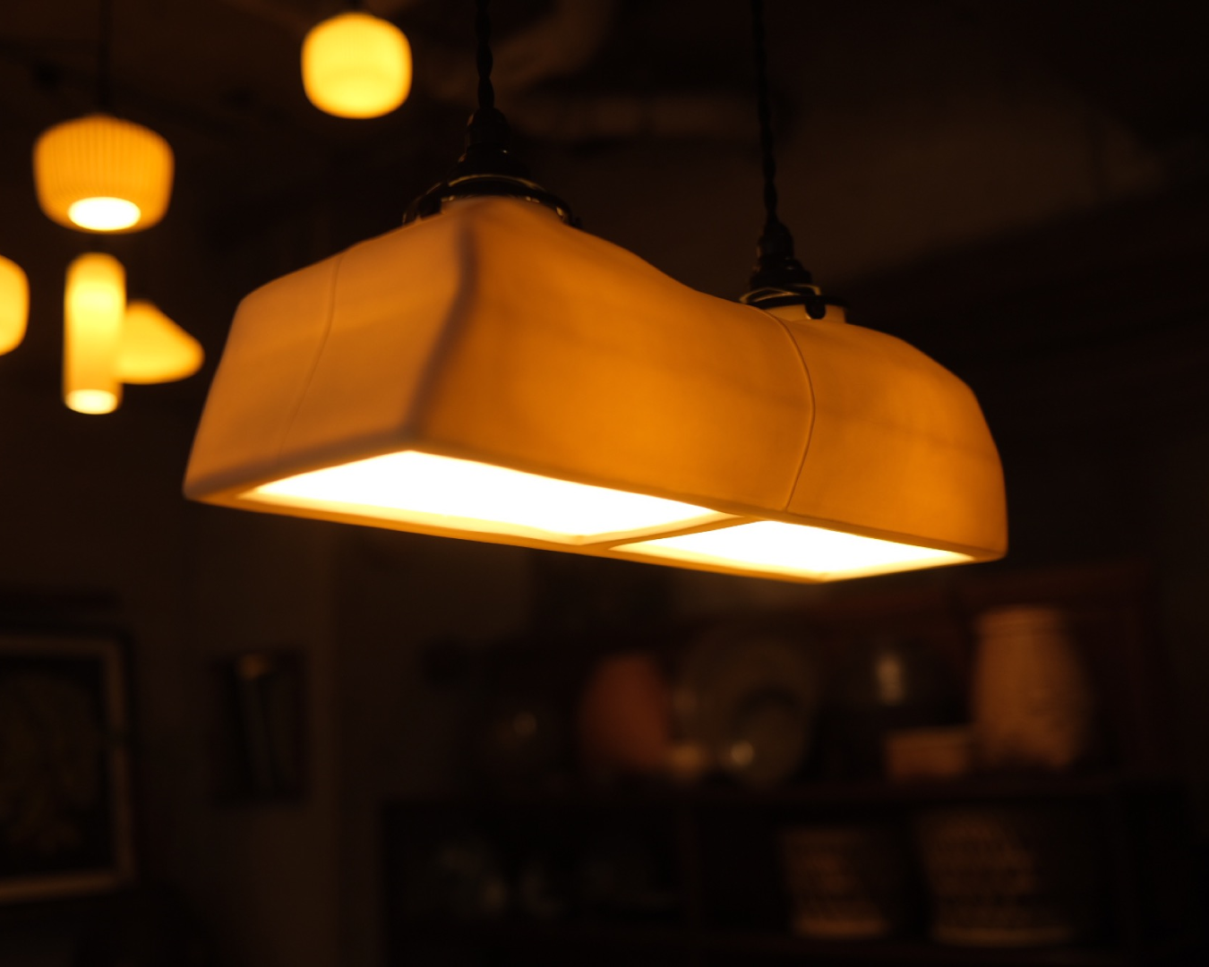 Porcelain Pendant - Double Polygon M