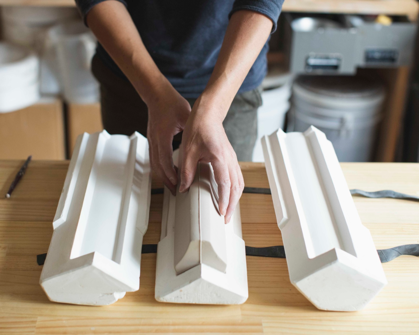 Porcelain Pendant - Shaved Triangle L