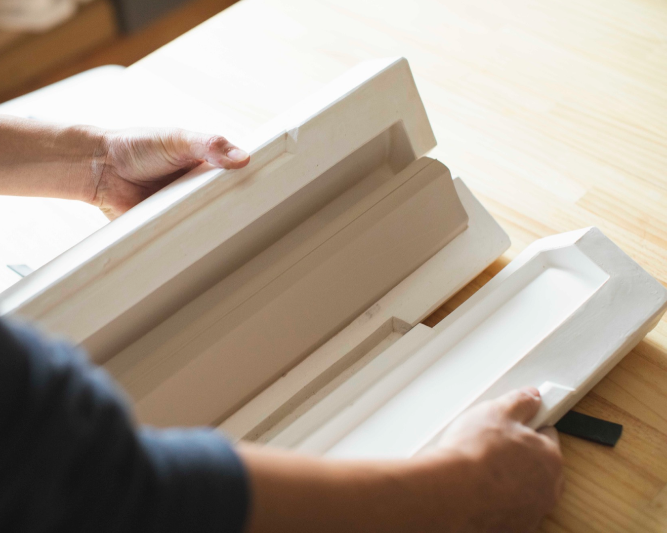 Porcelain Pendant - Shaved Triangle L