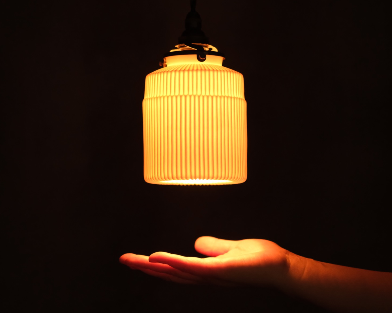 Porcelain Pendant - Stepped Bottle S (Open)